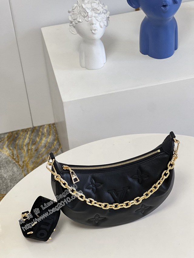 LV專櫃2023新款Over The Moon月亮手袋 M59799黑 路易威登Monogram刺繡腋下肩背斜挎女包 dn1199